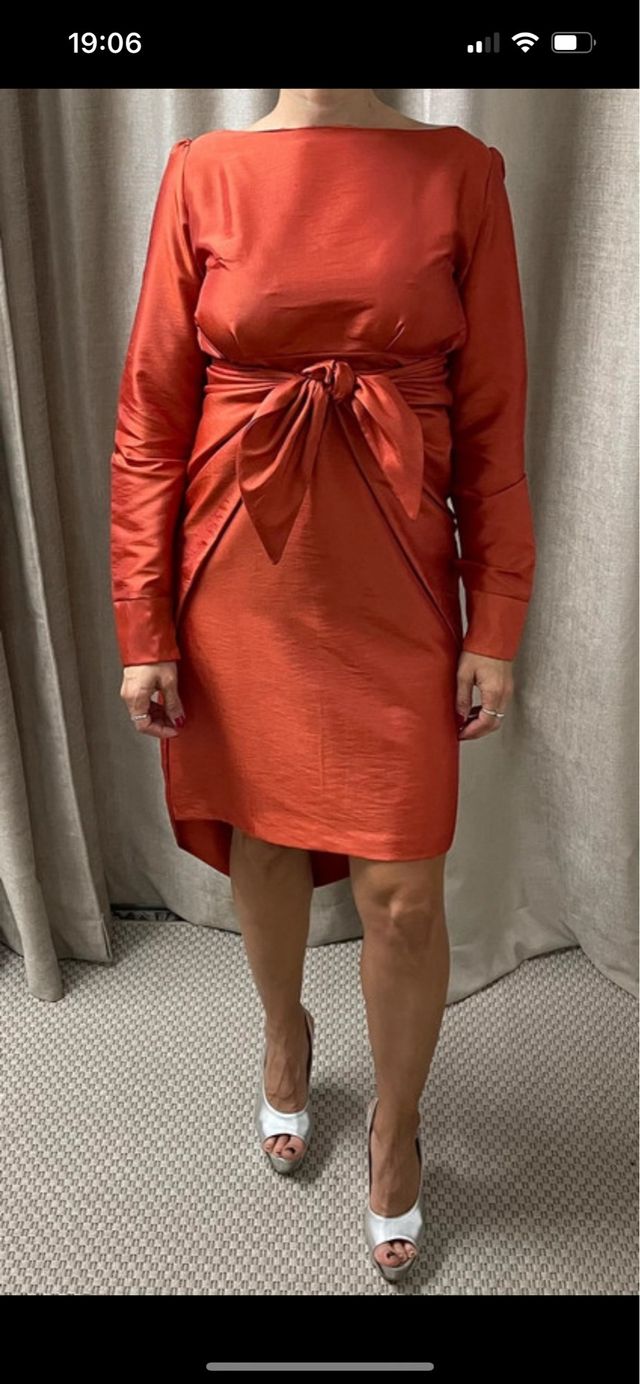Vestido midi naranja