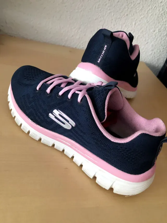 Zapatillas Skechers Azul y Rosa