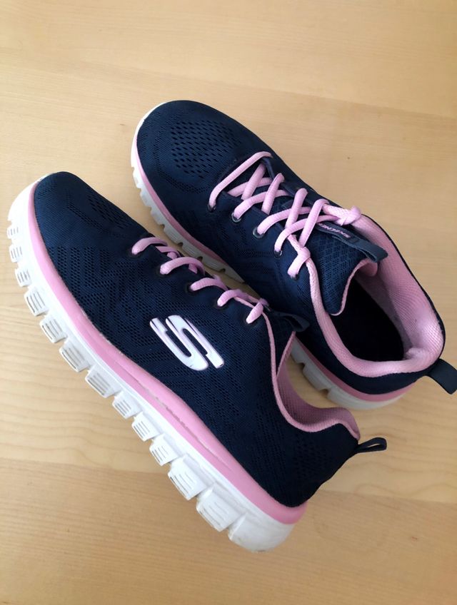 Zapatillas Skechers Azul y Rosa