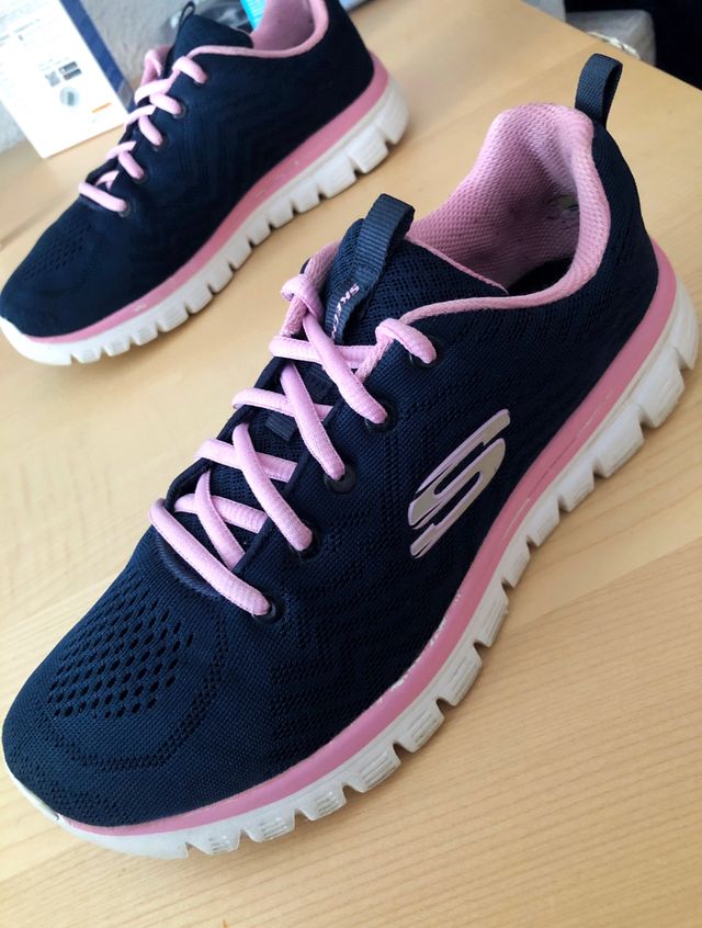 Zapatillas Skechers Azul y Rosa