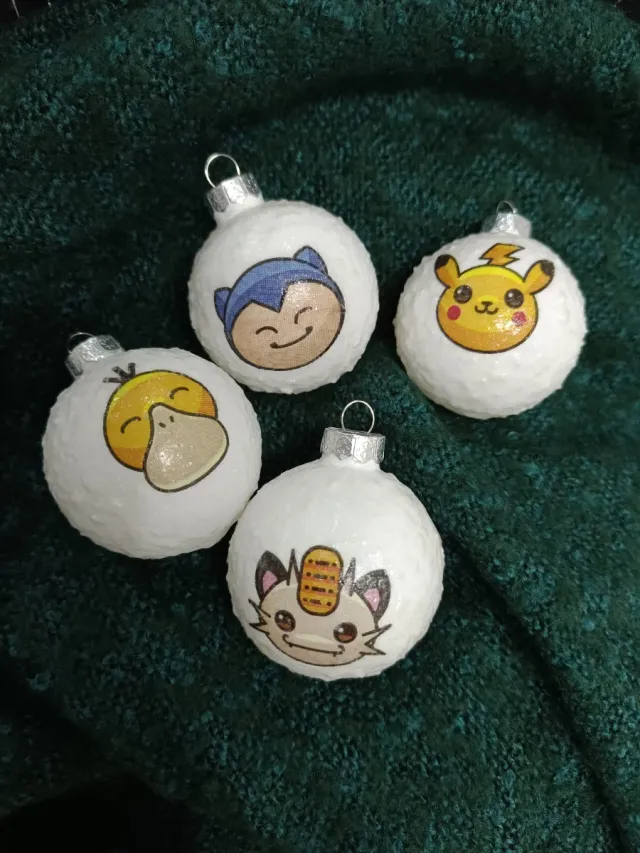 Set 4 Bolas Navidad Pokémon