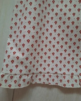 Vestido niña volantes beige y rojo