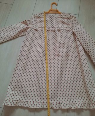 Vestido niña volantes beige y rojo