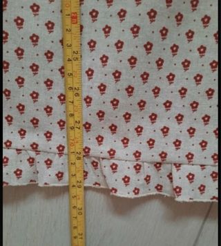 Vestido niña volantes beige y rojo