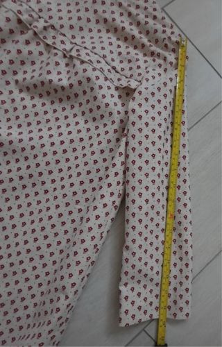 Vestido niña volantes beige y rojo