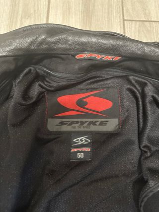 Giacca Spike Pelle Nera e Blu