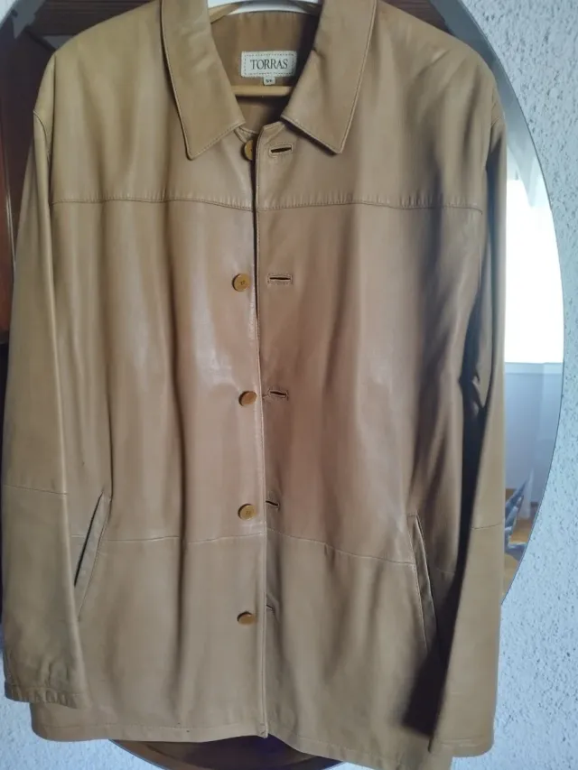 Chaqueta de piel TORRAS Beige Talla L
