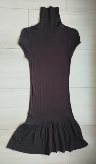 Vestido Bershka cuello alto marrón oscuro Talla M