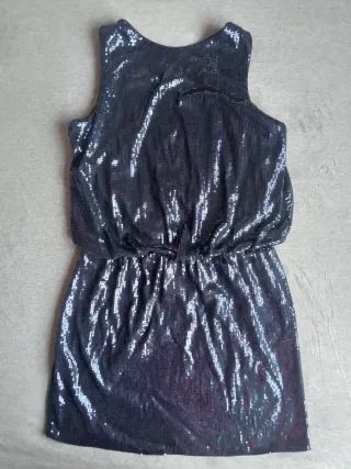 Vestido de fiesta de lentejuelas azul noche