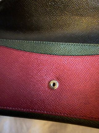 Cartera Coach Billetero Monedero Verde y Rojo