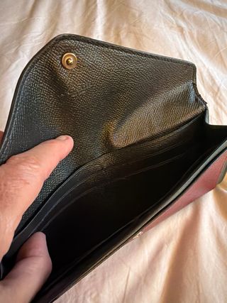 Cartera Coach Billetero Monedero Verde y Rojo