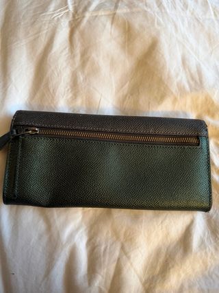 Cartera Coach Billetero Monedero Verde y Rojo