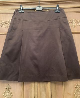 Falda midi marrón chocolate