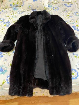 Abrigo vintage negro/marrón