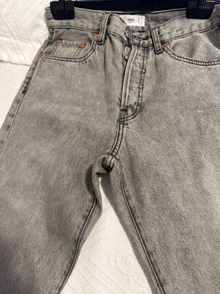 Pantalón vaquero gris Mango Talla 34