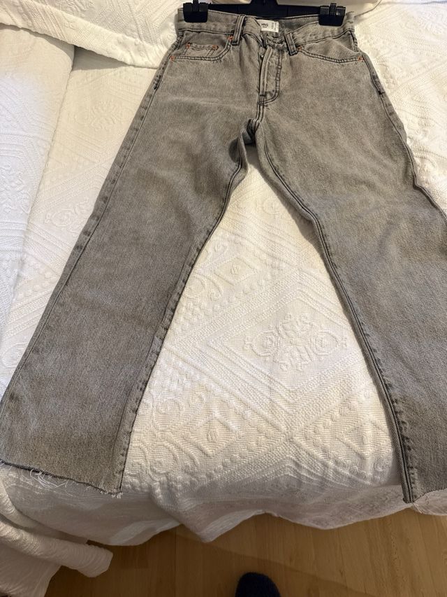 Pantalón vaquero gris Mango Talla 34