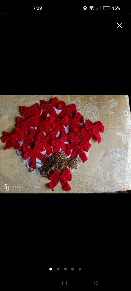 Adornos para árbol de Navidad rojos y dorados