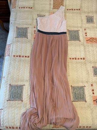 Vestido fiesta escote asimétrico 