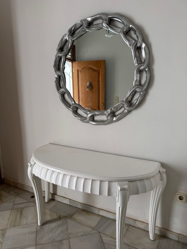 Conjunto de espejo y mesa para recibidor