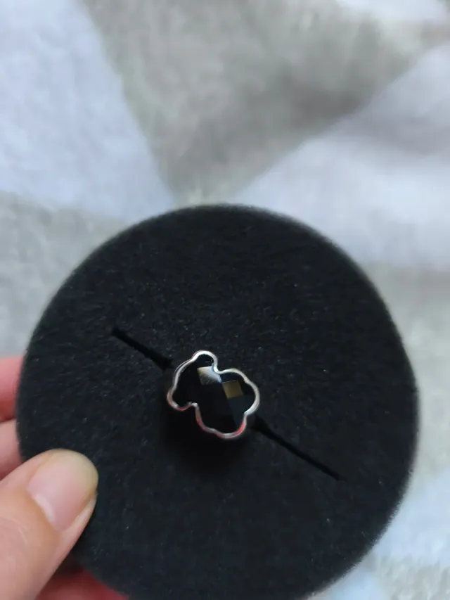 Anillo Oso Onix Plata mediano