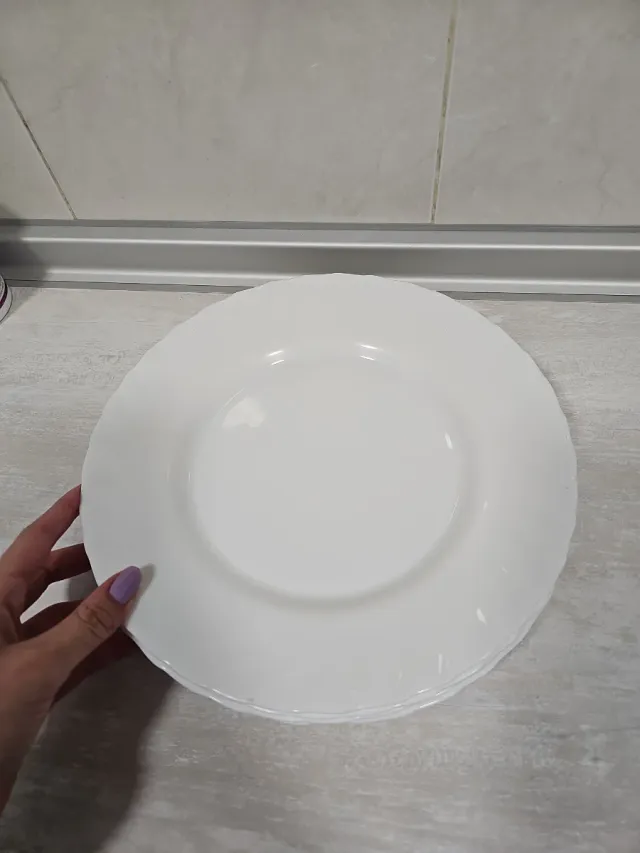 5 Platos Lisos Vajilla Porcelana Blanca
