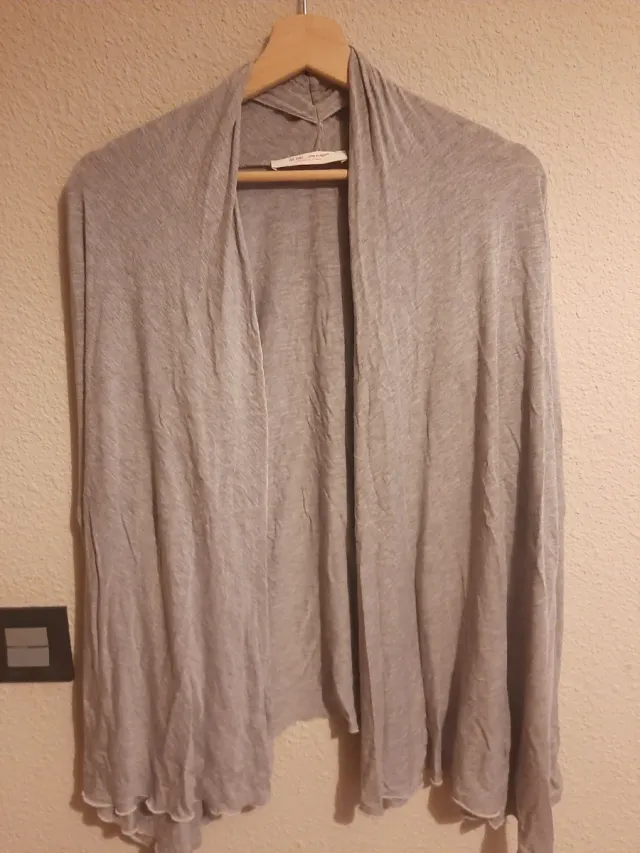 Chaqueta asimétrica gris talla única