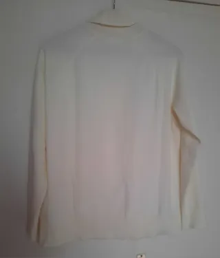 Jersey cuello alto mujer blanco marfil