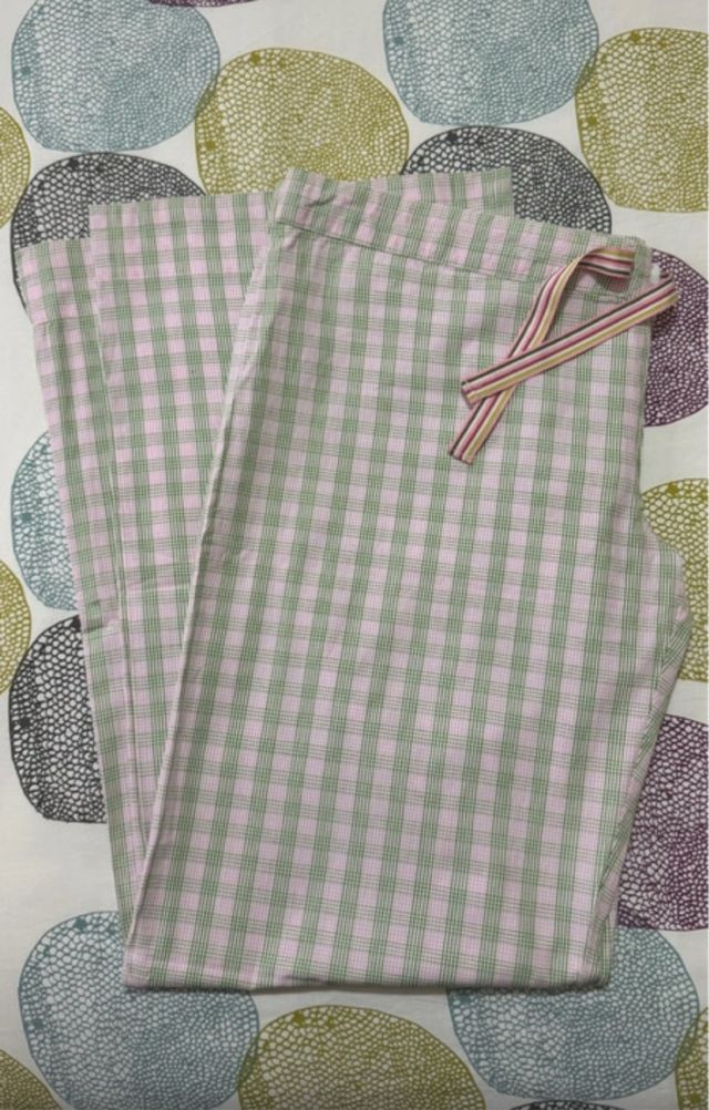 Pantalón pijama Sfera cuadros verde y rosa T. L