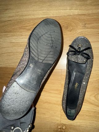 Bailarinas Russell & Bromley Plata y Negro