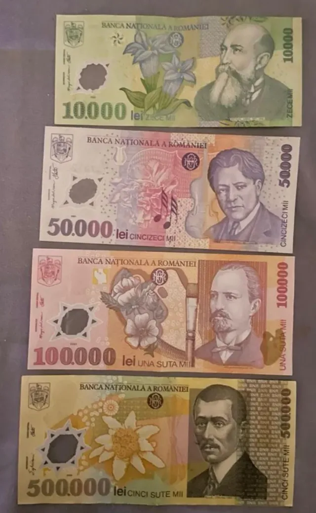 Lotto 4 Banconote Romania Lei Vechi