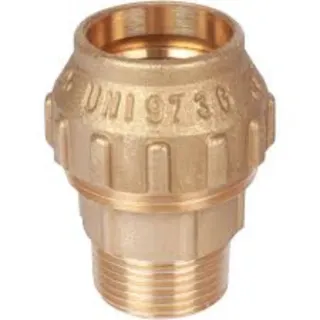 Racor recto macho latón tubería compresión 20x1/2