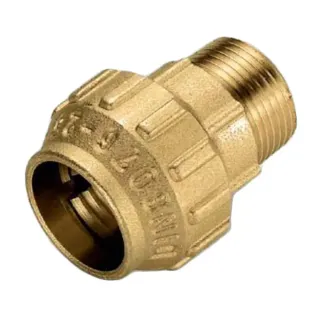 Racor recto macho latón tubería compresión 20x1/2