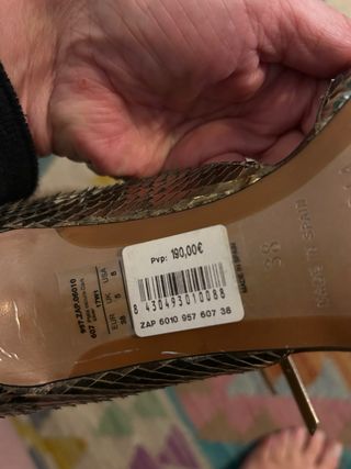 Zapatos tacón HOSS INTROPÍA dorados a estrenar! 38