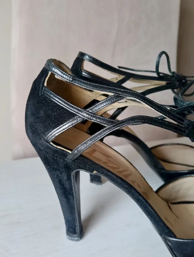 Zapatos de ante negro vintage Talla 40