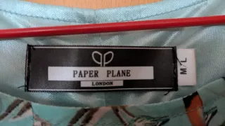 Vestido azul con estampado de pajaritos