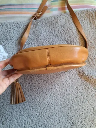 Bolso bandolera Uterqüe piel marrón