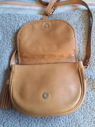 Bolso bandolera Uterqüe piel marrón