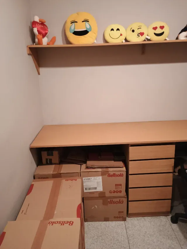 Escritorio amplio para dos personas,con armario.