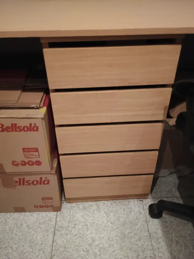 Escritorio amplio para dos personas,con armario.