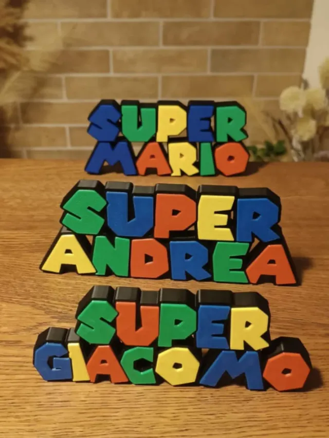 Figuras Nombre Personalizado 3D Super Mario