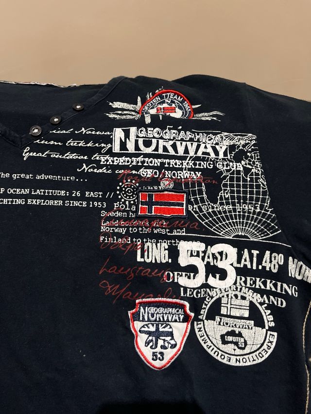 Camiseta Geographical Norway Negra Talla M