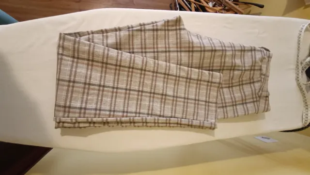 Pantalón cuadros elástico marrón y gris