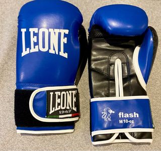 Guantes Boxeo Leone Mujer M-10 Oz Azul/Negro