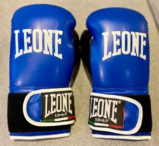 Guantes Boxeo Leone Mujer M-10 Oz Azul/Negro