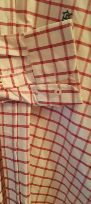 Camisa Hierro y Albero cuadros rojo y blanco