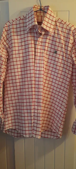Camisa Hierro y Albero cuadros rojo y blanco