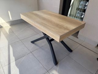 Mesa extensible madera y metal antracita