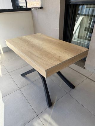 Mesa extensible madera y metal antracita