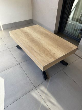 Mesa extensible madera y metal antracita