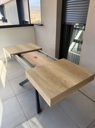 Mesa extensible madera y metal antracita
